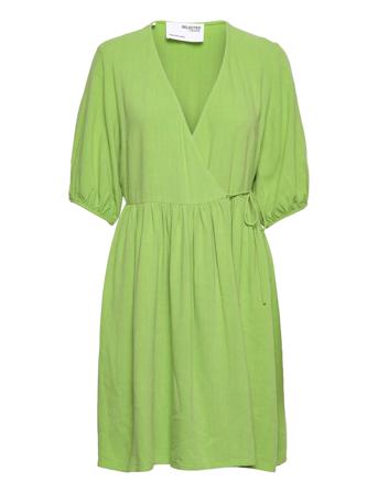 Slframi 2/4 Short Wrap Dress B Kort Klänning Grön Selected Femme