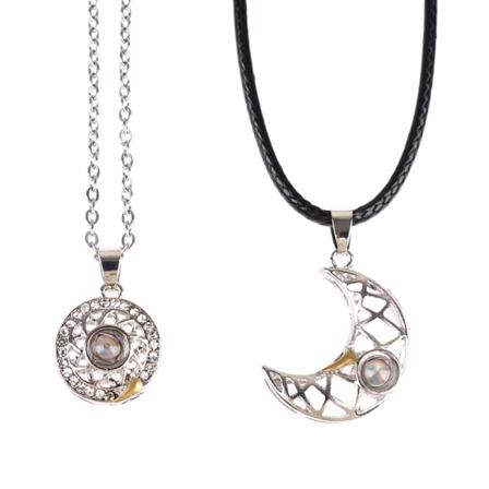 100 Språk Sun Moon Puzzle Par Halsband Jag Älskar Dig