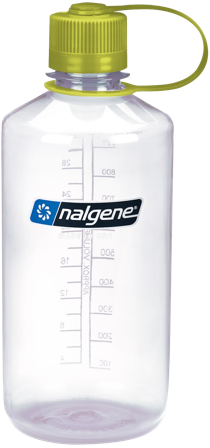 Nalgene Bottle 1 l Narrow Mouth Sustain Clear Green Closure - Termostilbehør