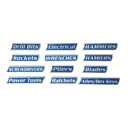 12 stk. værktøjskasse skuffeetiketter magnetiske værktøjsorganisationsetiketter letlæselig tydelig tryk til mekanikere