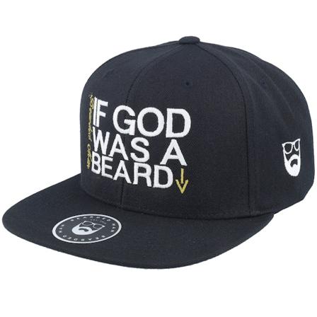 Cap If God Black/White Snapback - Bearded Man - Schwarz Snapback