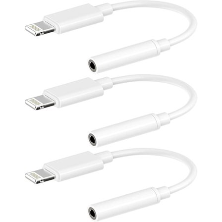 [Apple MFi-sertifisert] Lightning til 3,5 mm hodetelefonkontakt-adapter, iPhone-hodetelefonadapter 3,5 mm lyd-aux-kontakt-adapter-dongle-kabel-