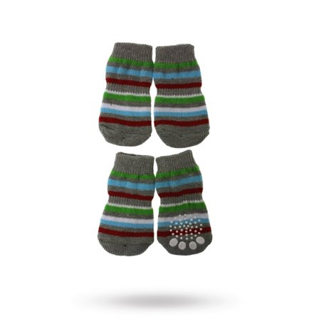 Urban Pup - Grey & Stripey - Hundstrumpor med antiglid- Hundskor & hundstrumpor hos Doggie.se