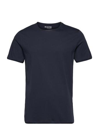 Slhbridge Ss O-Neck Tee M T-shirt Blå Selected Homme