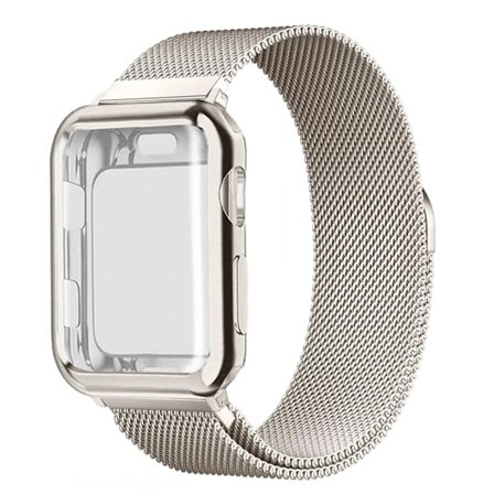 Fodral+Armband Milanese Loop För Apple Watch armband 44mm 40mm 45mm 46mm 49mm 42mm 38mm Armband iwatch Series 10 9 8 SE Ultra 2 Armband