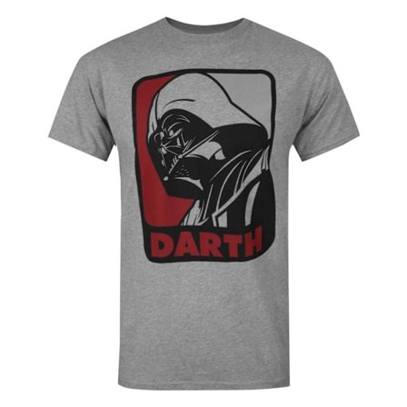 Star Wars Herr Darth Vader Sport T-shirt S Grå