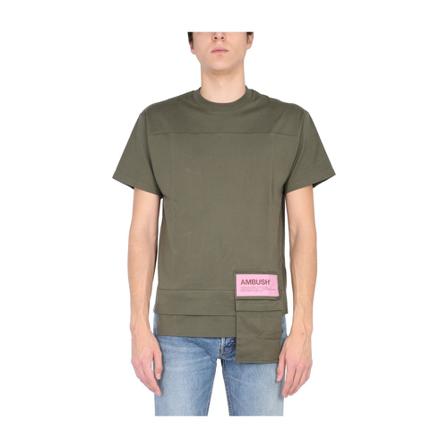 Ambush, Crew Neck T-Shirt Groen, unisex, Maat:S
