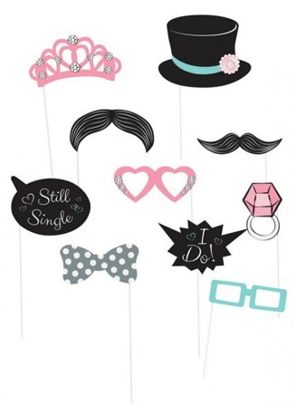 Fotorekvisita till möhippan 10 delar - Partyninja.se