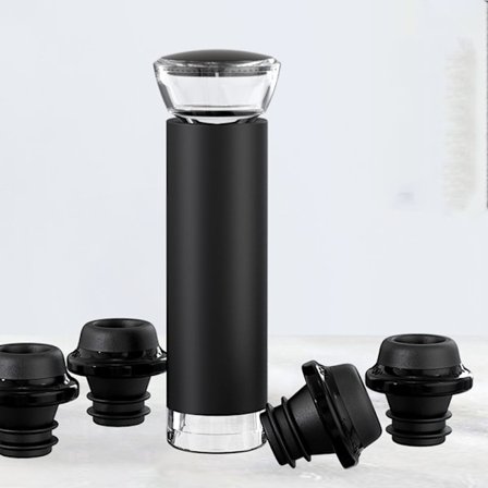 Vakuumpumpe for vinflasker med 4 vakuumpropper for vin | Vinflaske