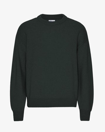 Oversized Merino Wool Crew - Hunter Green
