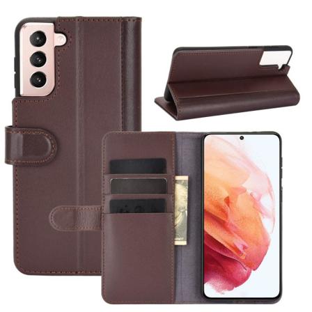 Samsung Galaxy S21 - Premium Split Läder Fodral - Brun Brown Brun