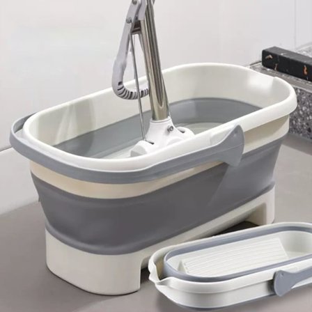 Stor hopfällbar mopphink Hopfällbar hink 4,2 gallon (17 l) med handtag för husstädning, platsbesparande utomhus, flerbrukbart hopfällbart vatten