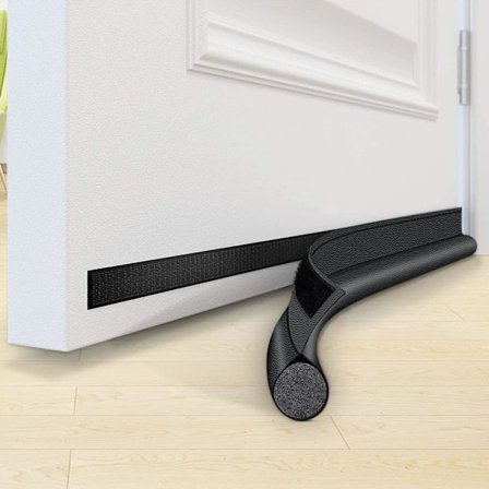 (Svart) Dörrtätning - 4,0*91cm hög kvalitet, självhäftande, dörrstopp för dörrar och dörrtrösklar, ljudisolerande dörrskydd, idealisk för skydd mot