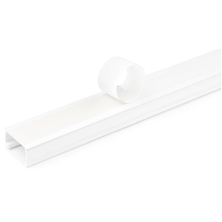 StarTech Solid Cable Management Raceway with Adhesive Tape & Cover, 1-1/8"(32mm)W x 3/4"(20mm)H, 6ft(1.8m) length, PVC Network/Power Cord Hider Kit,