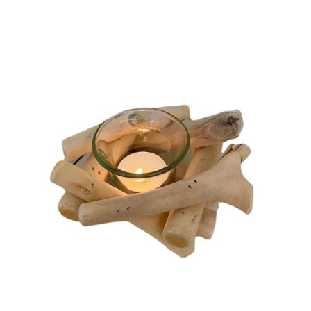 Ljusstake Retro Log Driftved Ljusstake Skrivbordsdekoration