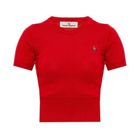 Vivienne Westwood Wool top with logo Rød, Dame