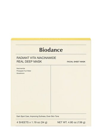 Biodance Radiant Vita Niacinamide Real Deep Mask (4 Pcs.) - Nude - 4 PCS