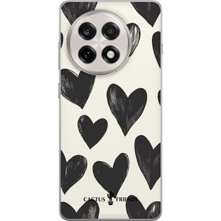 Kompatibel Mobilcover til OnePlus OnePlus 13R Cactus and Friends - Bold Black Love Pattern