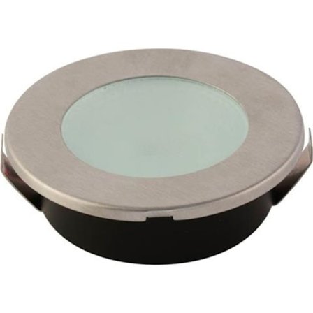 Matt krom rund LED spotlight 2W