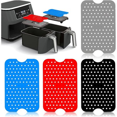 4-pakning Tower Air Fryer-tilbehør, 20 cm*13 cm silikon gjenbrukbar dobbelkurv Air Fryer Liner Varmeplate for multifunksjonelt kjøkkentilbehør