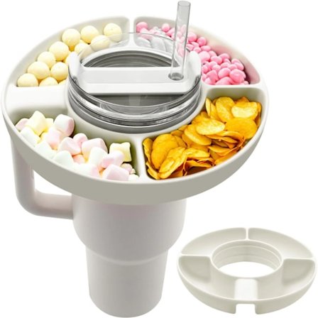 Snack Bowl for Stanley Cup Silikon Snack Brett Kompatibel med Stanley Cup Quencher 1.0/2.0 40oz Tumbler med håndtak