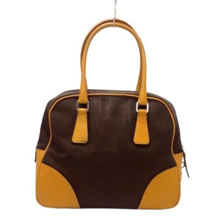 Prada Vintage Pre-owned Canvas handTass , Bruin , Dames , Maat: ONE Size Vintage Tassen