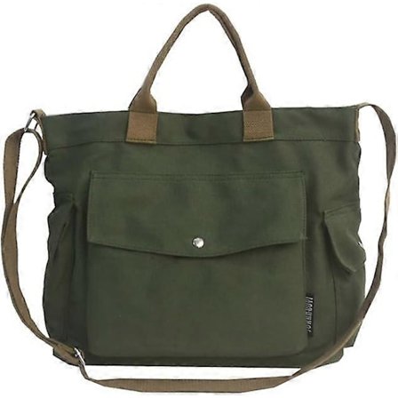Canvas Tote Bag för Kvinnor Stor Crossbody Tote Bag Med Flera Fickor Canvas Crossbody Bag Topphandtag Axelväska Arbetsväskor