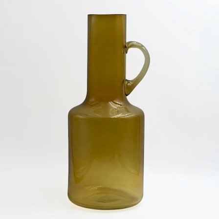 Keltainen lasimaljakko, 14x14x35 cm – moderni sisustuselementti