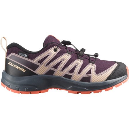 Salomon - Dla dzieci - Buty dla dzieci Xa Pro V8 Waterproof - Plum Kitten / Turbulence / Fusion Coral - 36