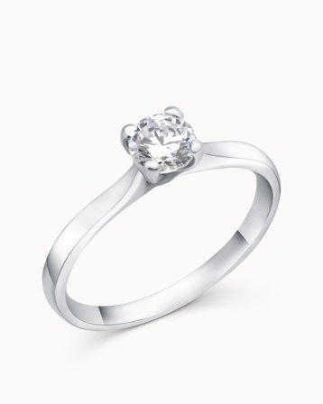 Solitairering Carmen 18K Hvidguld Naturlig Diamant 0.30 Carat - Forlovelsesringe & Vielsesringe hos Vanbruun
