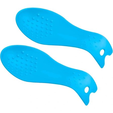 2 stk. Silikone Skeholder, 23,5 x 9,8 cm Varmebestandig Køkkenredskabsholder Spatel Skeholder til Bordplade Komfur, Blå