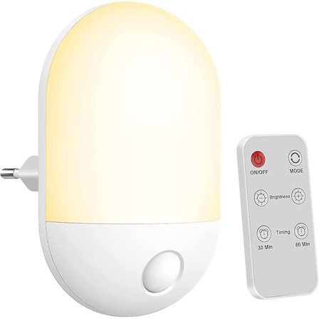 Night Light Socket Dimmable Night Light Baby With Remote Control, Time Control