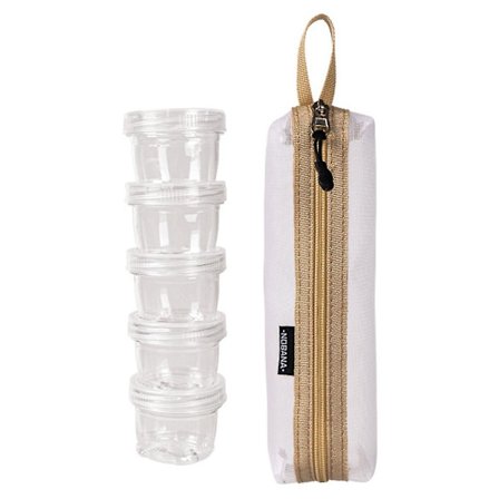 NOBANA 5-pack tomma kryddburkar för resor, PET-kryddburkar, salt- och pepparkvarnar, kryddbehållare med lock för camping och picknick (inga FDA, BPA-