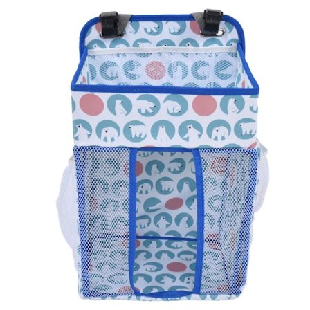 Grønn isbjørn bomull hengende baby seng oppbevaringspose, multifunksjonell bleieorganiseringsveske