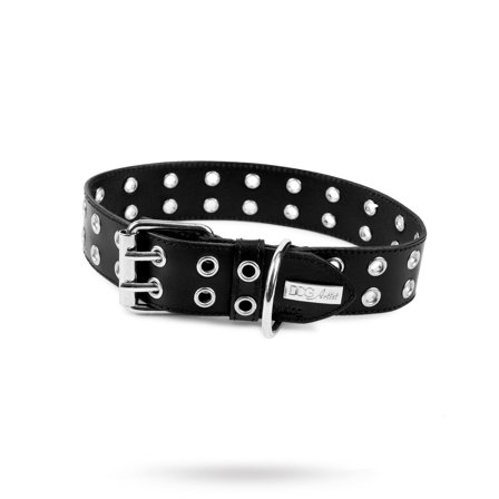 DOGArtist - ROCK Black - Läder Hundhalsband- Hundhalsband