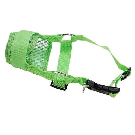 Säädettävä koiran kuonokoppa haukkumisen estoon, pehmeä suukapio, puremisen esto, vihreä S