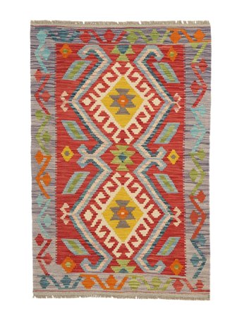 Hand Woven Kilim Afghan Old Style Rug 85X131 Dark Red/Brown