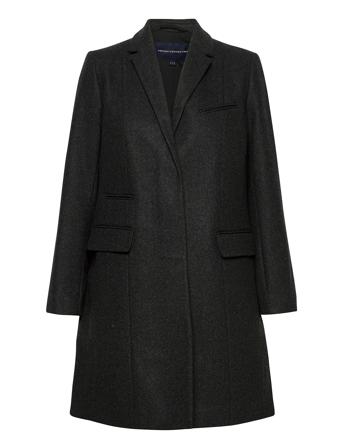Ft Platform Felt Smart Coat Grey French Connection