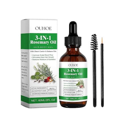 Rosmarin Svart Castor Batana Olja - Närande Hår- & Nageloljeessens för Återfuktning & Reparation