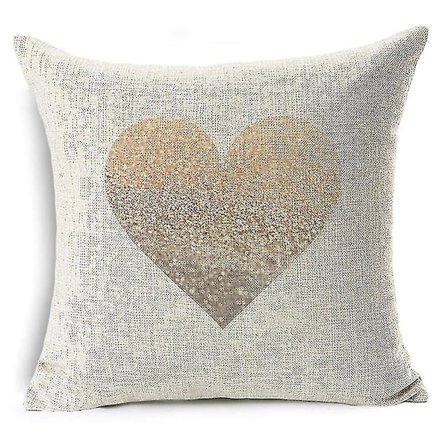 Geometrisk kuddfodral i bomull och linne i guld, bohemiskt soffkuddfodral