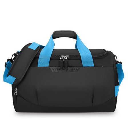 Sports Gym Bag For Big Dry Wet Separation Waterproof Zipper Crossbody For Travel (Black/Blue)