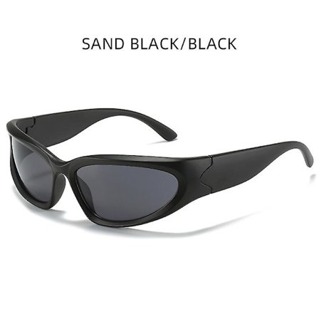 Wraparound Sportsolbriller til kvinder - Fashion Fashion Sports Shades Solbriller - 2.. Sand Black Frame/full Gray Sheet