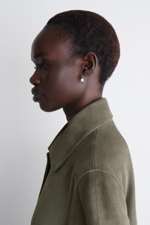 COS Faceted Hoop Earrings in Silver-coloured - Women