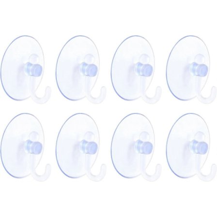 8 stk. sugekopper - klare kroge til badeværelse og køkkenophæng VYW