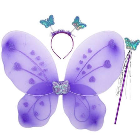 {xjxj}3stk/sæt Børne Sommerfugl Pandebånd Vinger Prinsesse Kostume Sæt 11