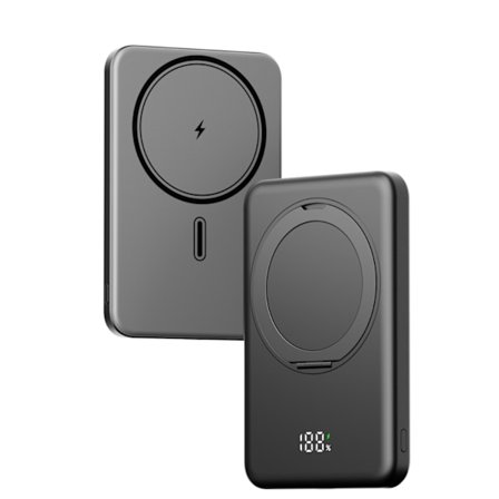 Erittäin ohut magneettinen langaton latausaarre 10000 mAh sisäänrakennetulla jalustalla, digitaalinen näyttö, supernopea lataus, kannettava 