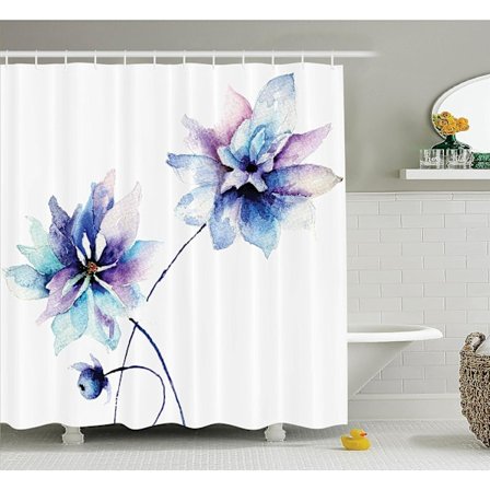 Akvarell Duschdraperi med Haka, Mjuk Fjäder med Retro Stil