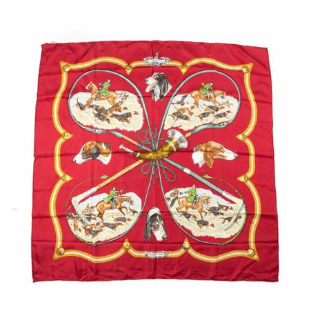 Hermès Vintage, Pre-owned Scarf 90*90cm Rood, Dames, Maat:ONE Size