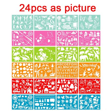 Børn gør-det-selv-tegneskabeloner Kunstværktøj Malerhjælpskabelon Linealer Halloween Xmas Shape Børn Pædagogisk tegnelegetøj