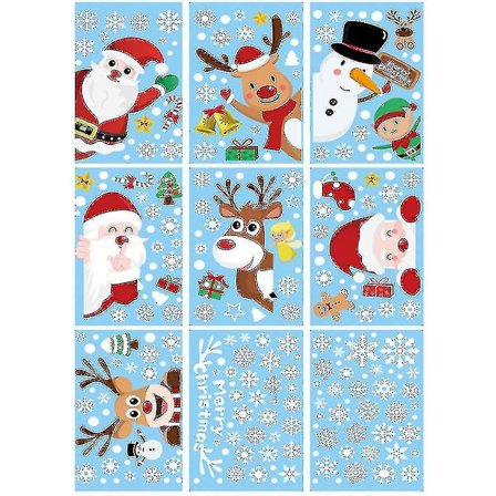 Julsnöflinga fönsterdekaler, God Jul fönsterdekaler för festdekorationer